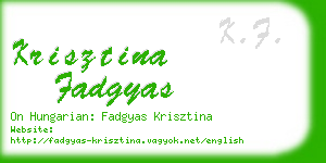 krisztina fadgyas business card